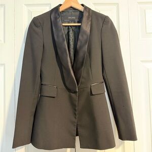 Zara Black Blazer with Satin Collar